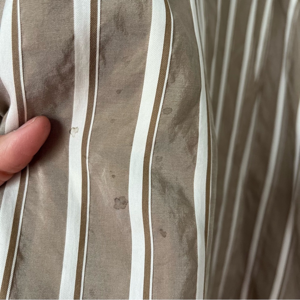 Brunello Cucinelli Beige and White Striped Silk Blouse - Picture 9 of 9